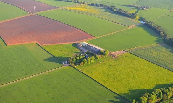 Aerial view of Lacesston Farm